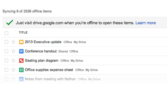 Google Drive тепер працює у оффлайн режимі